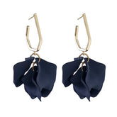 Petunia Gold Hoop with Navy Petal Shaped Dangles